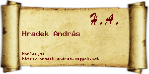 Hradek András névjegykártya